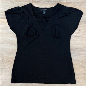Banana Republic Black V-Neck Cap Sleeve Empire Top
